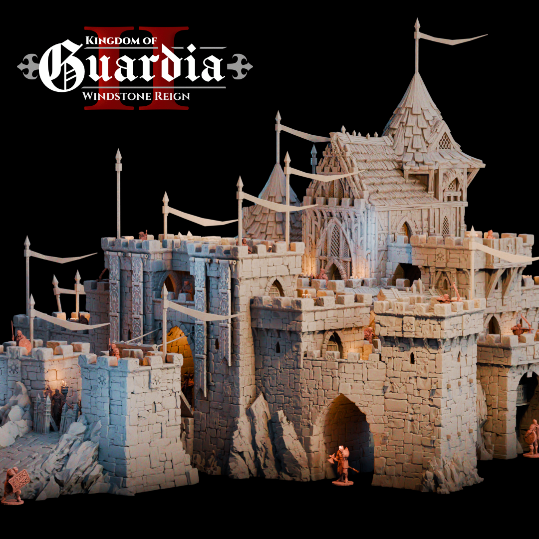 Guardia's Keep: Medieval Castle Fortress 28MM Tabletop Terrain, Model Railroading, Gaming
