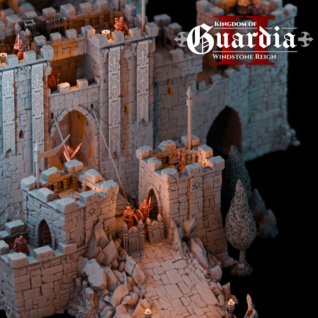 Guardia's Keep: Medieval Castle Fortress 28MM Tabletop Terrain, Model Railroading, Gaming