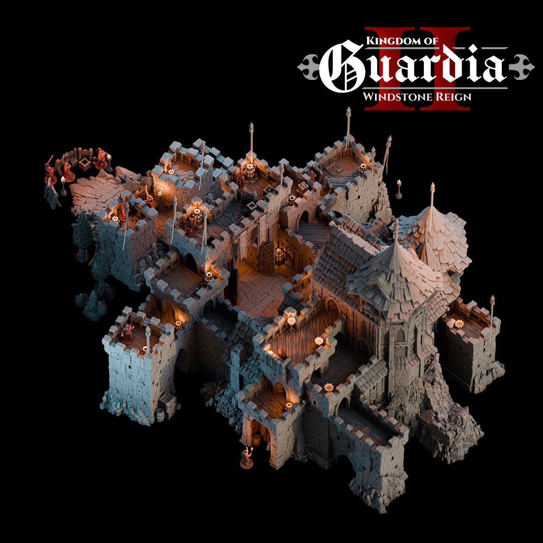 Guardia's Keep: Medieval Castle Fortress 28MM Tabletop Terrain, Model Railroading, Gaming