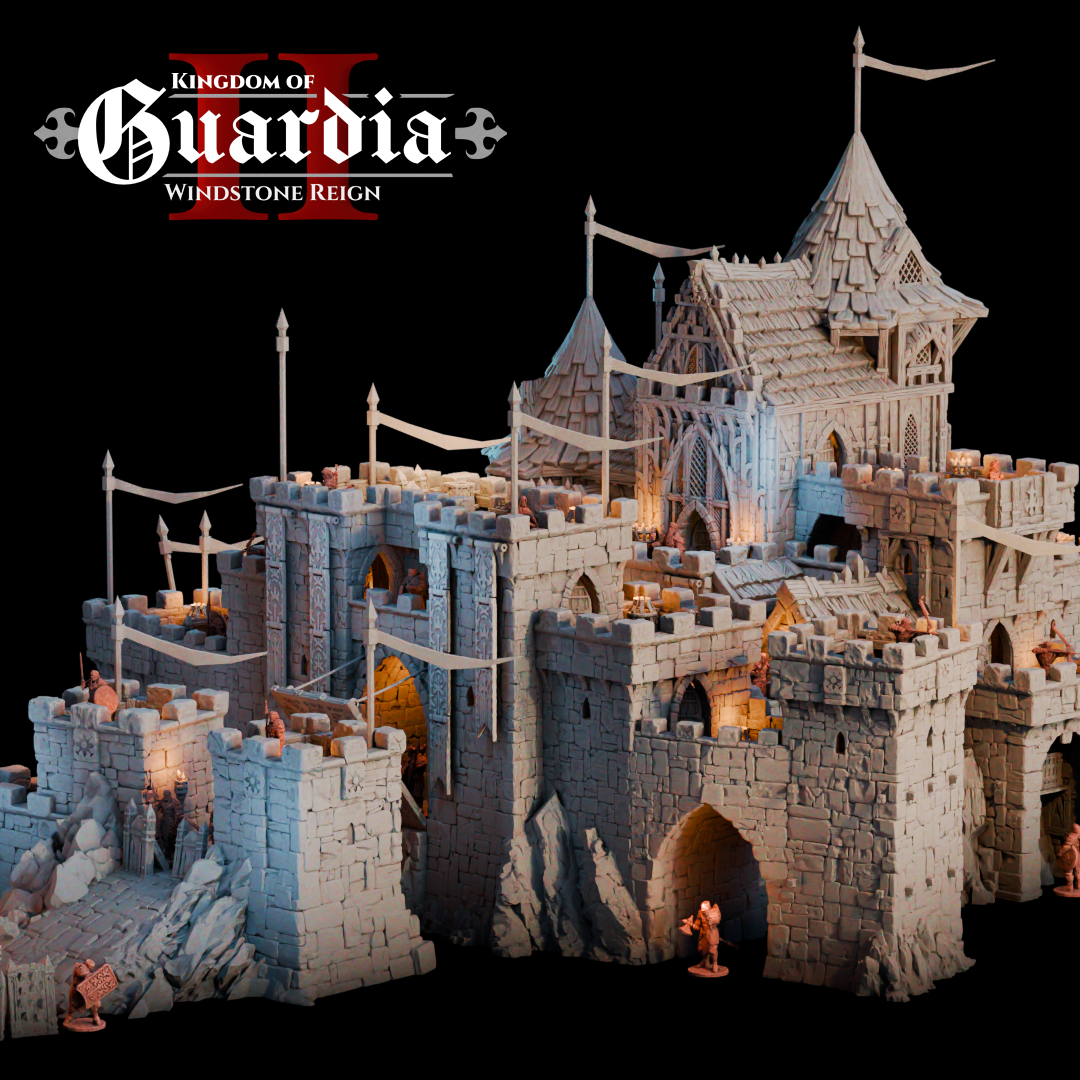 Guardia's Keep: Medieval Castle Fortress 28MM Tabletop Terrain, Model Railroading, Gaming