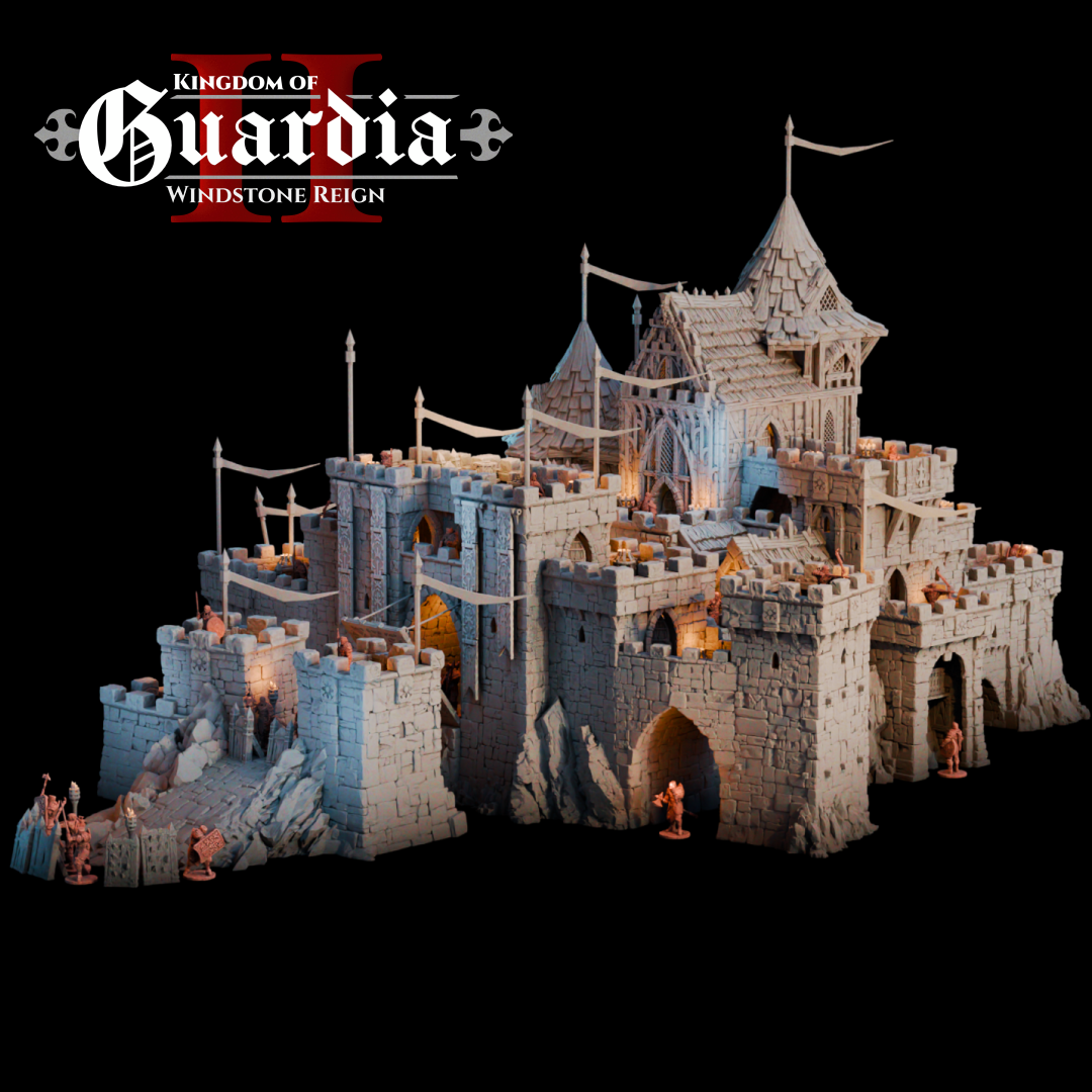 Guardia's Keep: Medieval Castle Fortress 28MM Tabletop Terrain, Model Railroading, Gaming