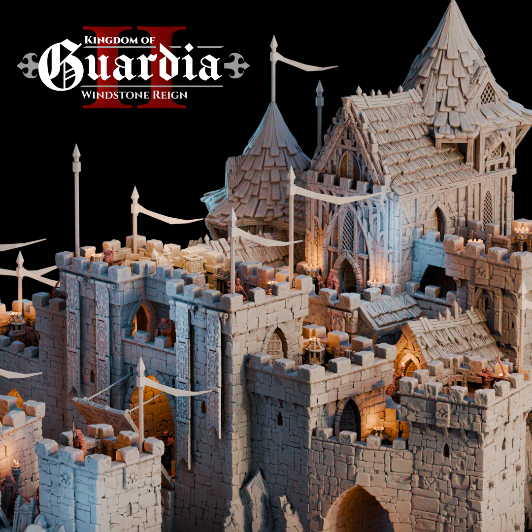Guardia's Keep: Medieval Castle Fortress 28MM Tabletop Terrain, Model Railroading, Gaming