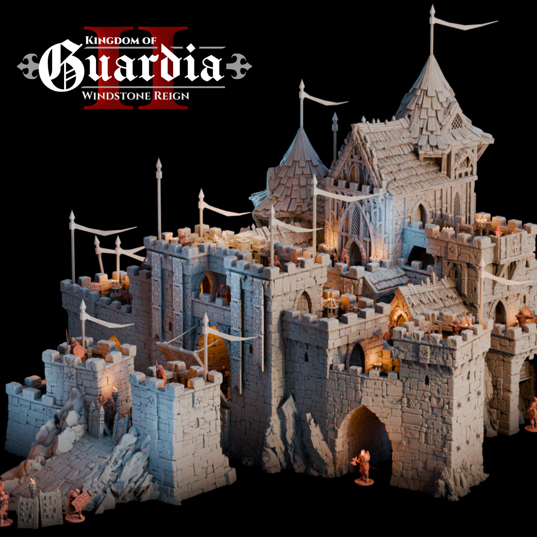 Guardia's Keep: Medieval Castle Fortress 28MM Tabletop Terrain, Model Railroading, Gaming
