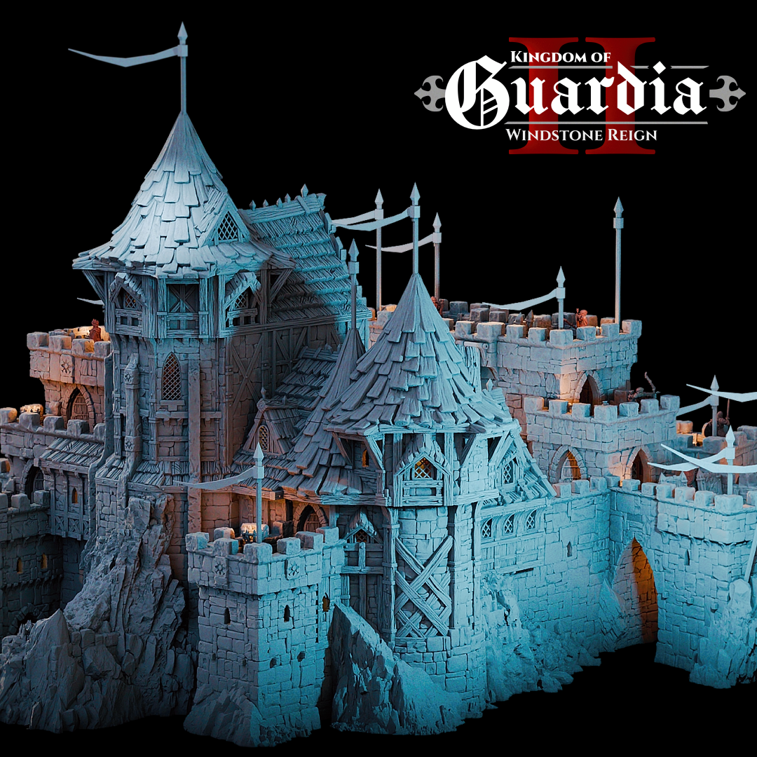 Guardia's Keep: Medieval Castle Fortress 28MM Tabletop Terrain, Model Railroading, Gaming