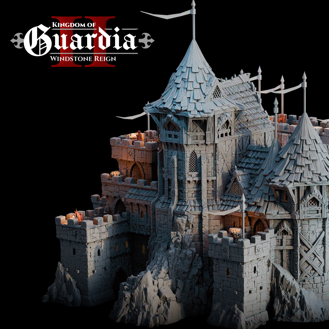 Guardia's Keep: Medieval Castle Fortress 28MM Tabletop Terrain, Model Railroading, Gaming