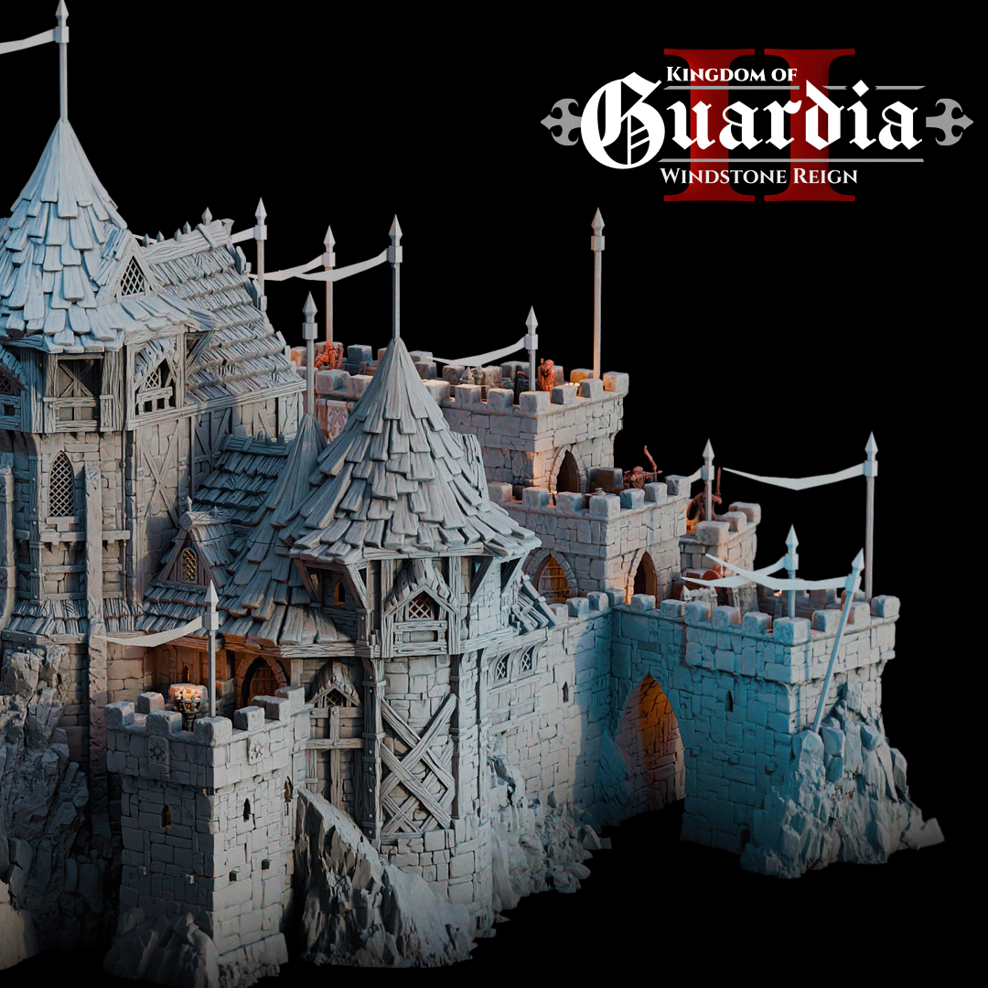 Guardia's Keep: Medieval Castle Fortress 28MM Tabletop Terrain, Model Railroading, Gaming