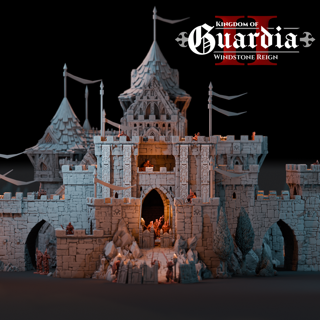 Guardia's Keep: Medieval Castle Fortress 28MM Tabletop Terrain, Model Railroading, Gaming