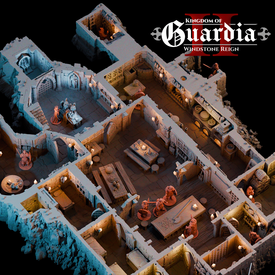 Guardia's Keep: Medieval Castle Fortress 28MM Tabletop Terrain, Model Railroading, Gaming