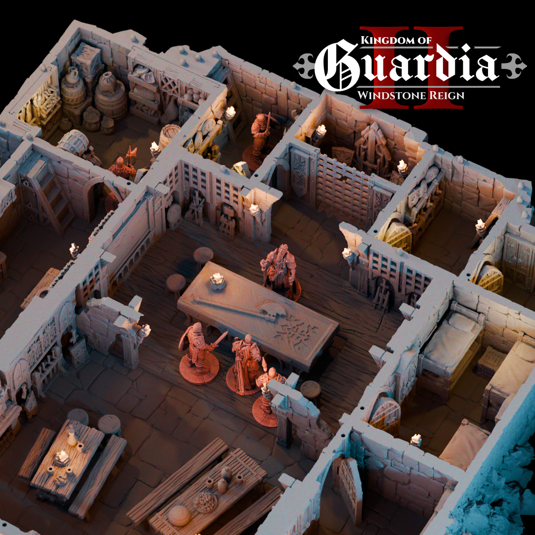 Guardia's Keep: Medieval Castle Fortress 28MM Tabletop Terrain, Model Railroading, Gaming