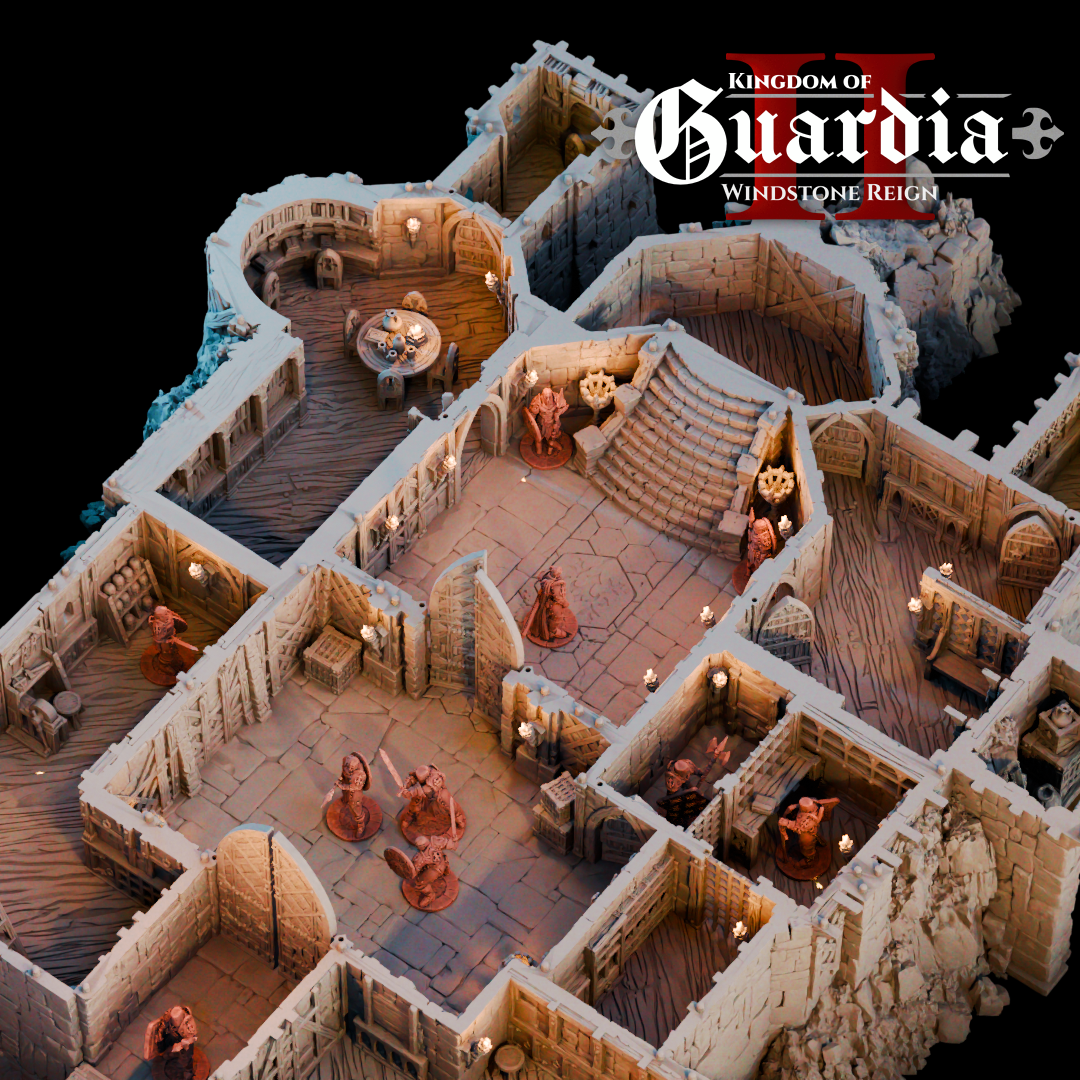 Guardia's Keep: Medieval Castle Fortress 28MM Tabletop Terrain, Model Railroading, Gaming
