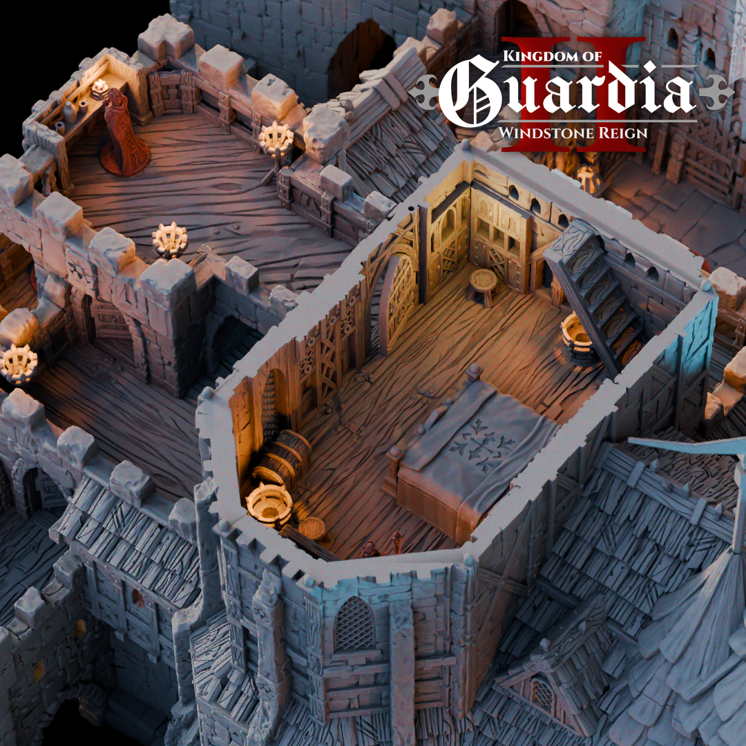 Guardia's Keep: Medieval Castle Fortress 28MM Tabletop Terrain, Model Railroading, Gaming