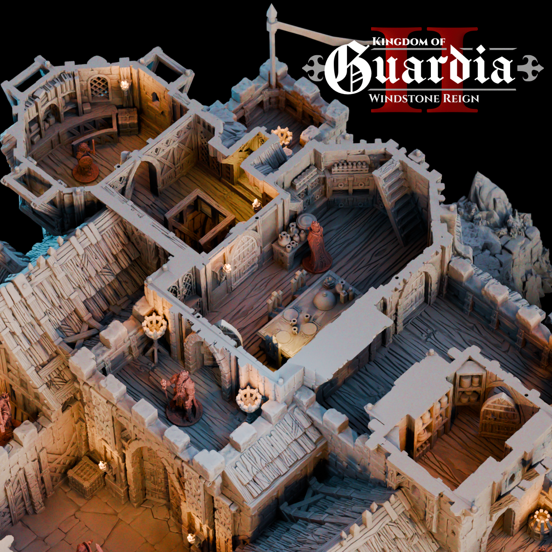 Guardia's Keep: Medieval Castle Fortress 28MM Tabletop Terrain, Model Railroading, Gaming