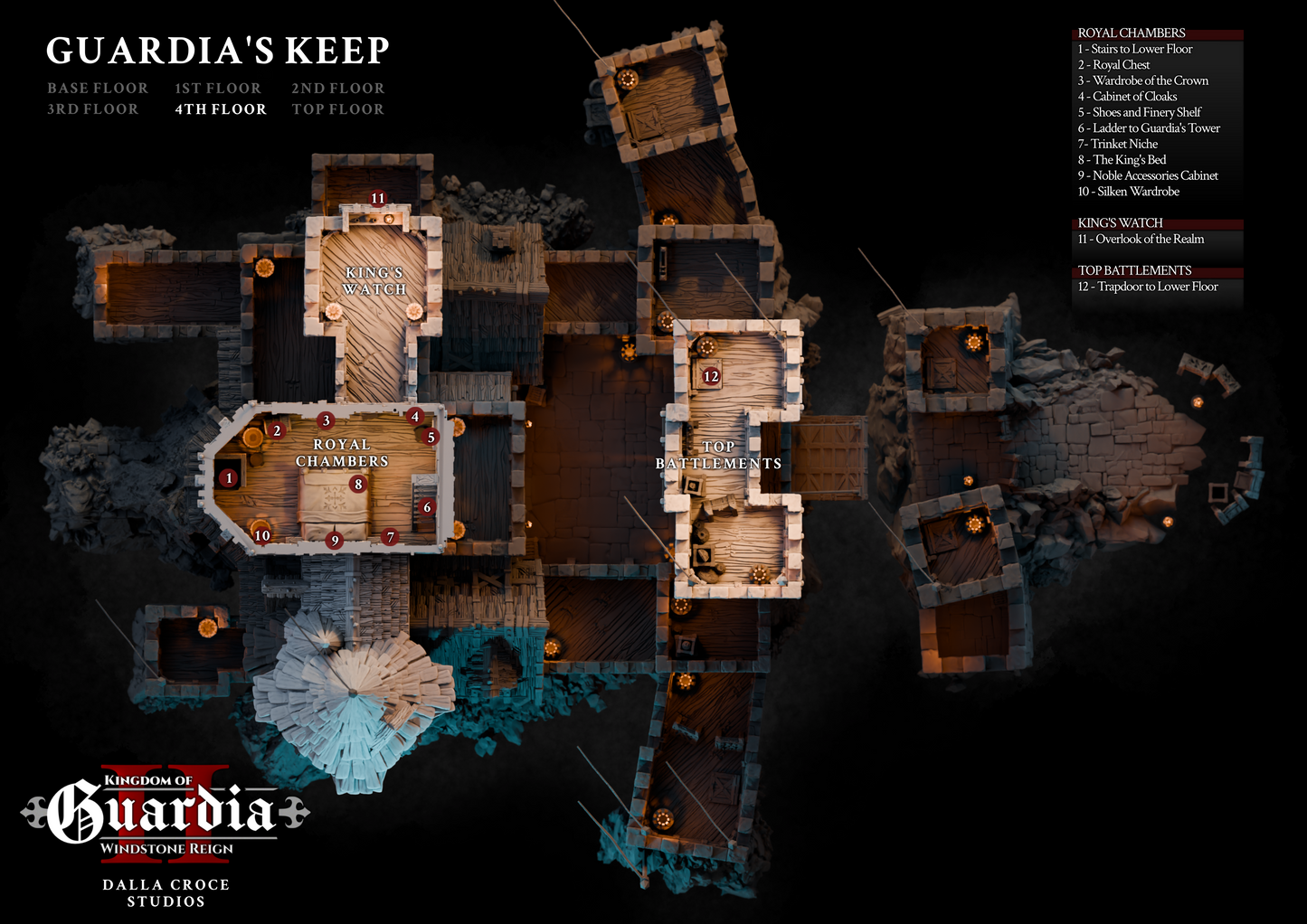 Guardia's Keep: Medieval Castle Fortress 28MM Tabletop Terrain, Model Railroading, Gaming