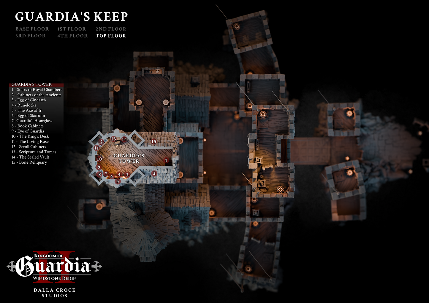 Guardia's Keep: Medieval Castle Fortress 28MM Tabletop Terrain, Model Railroading, Gaming