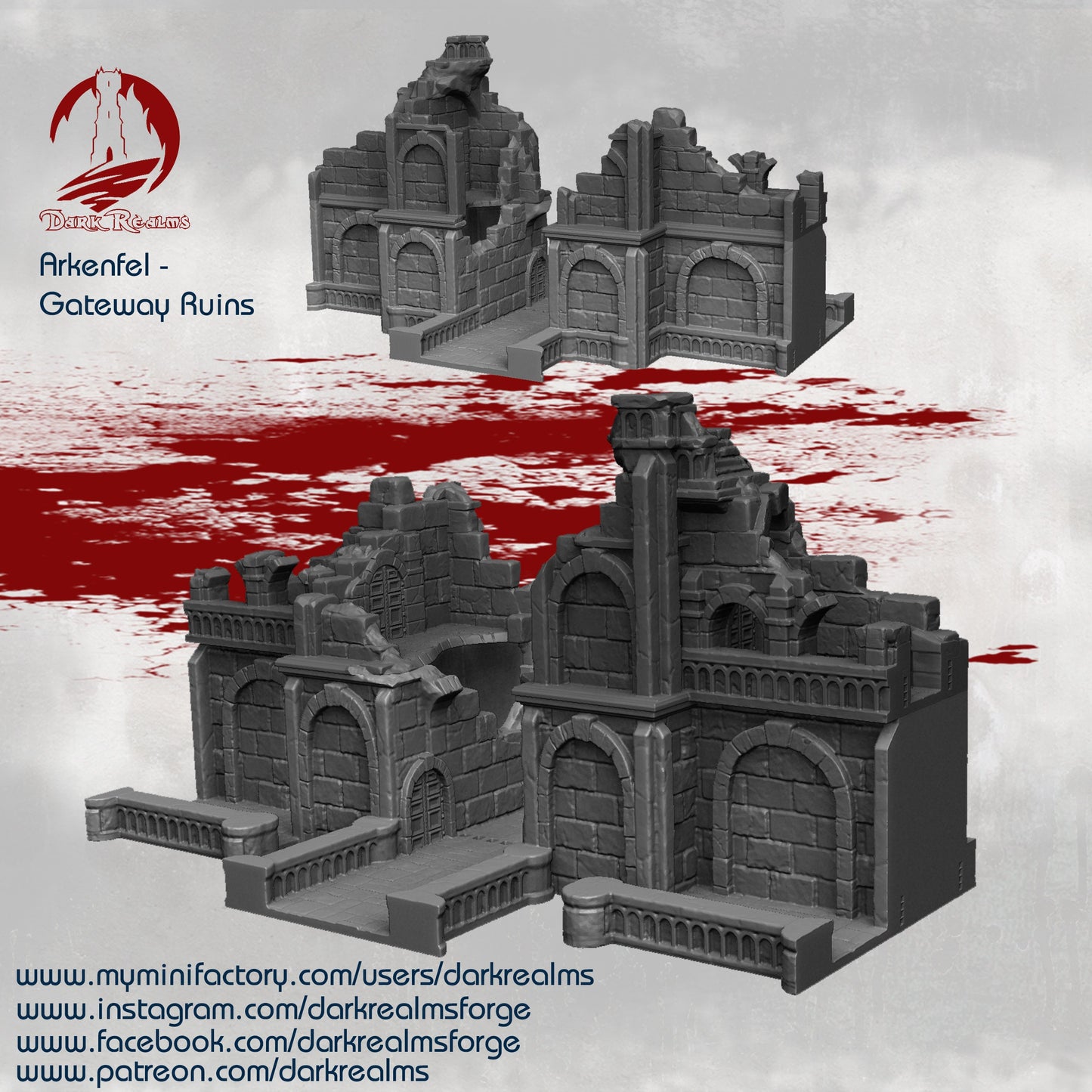 Gateway Ruins, Arkenfel Dark Realms, 28mm Terrain, , Dungeons and Dragons, Ruins, terrain
