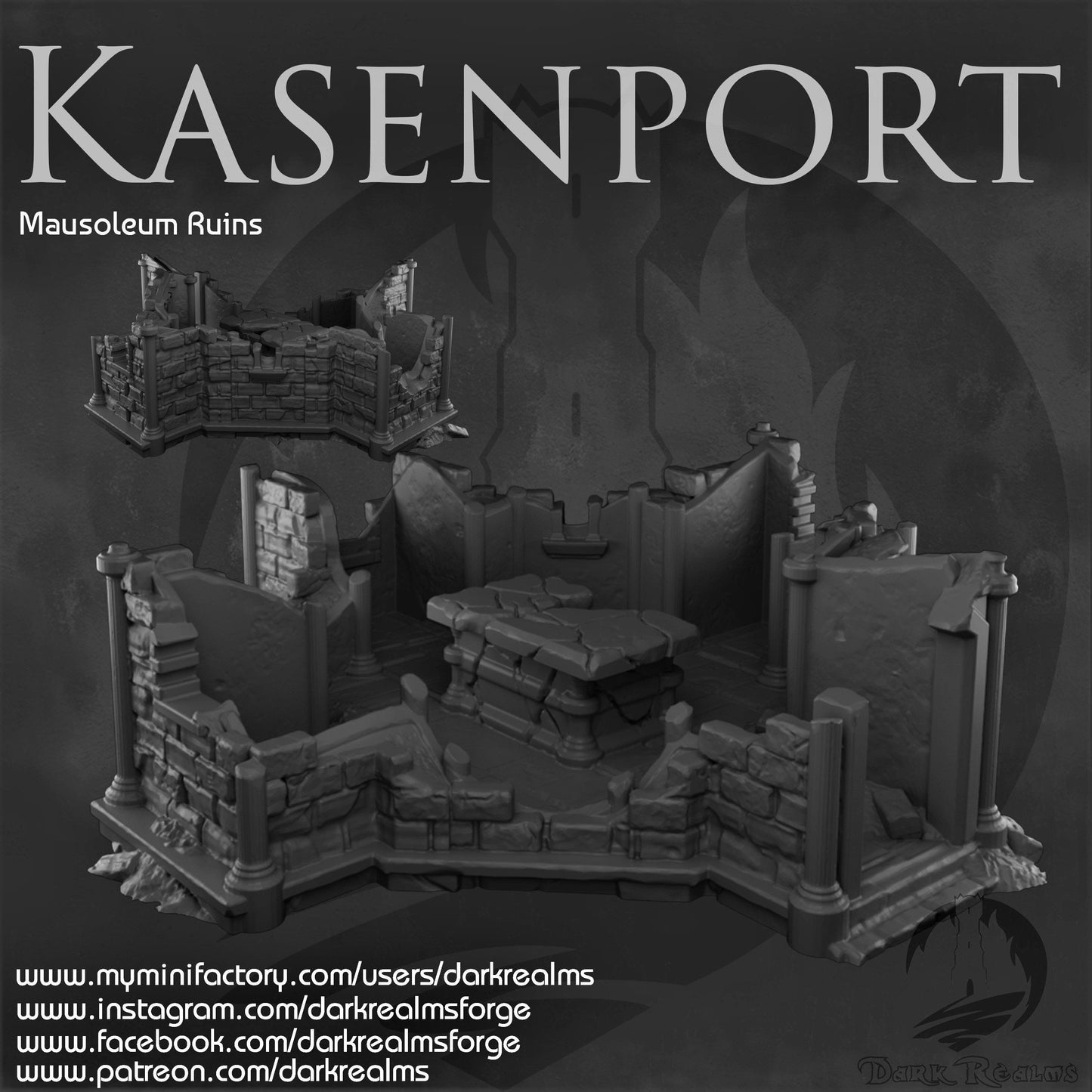 Mausoleum Ruins - Kasenport - Dark Realms - - Dungeons and Dragons - 28mm Terrain - terrain