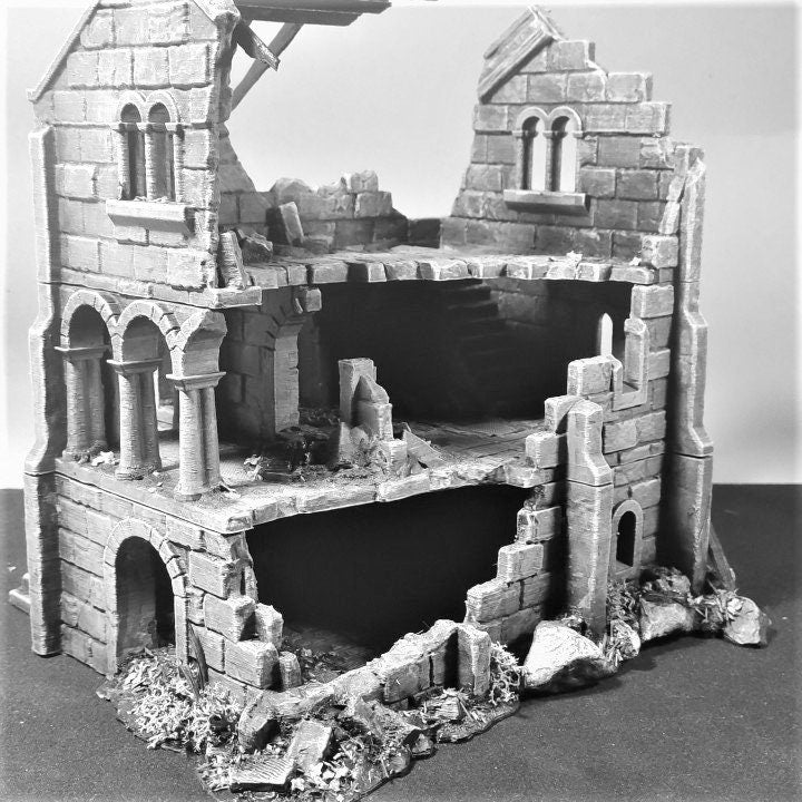 City Building 5 Ruins - Arkenfel House 5 Ruin - Dark Realms Ruins 5 - - Dungeons and Dragons - 28mm Terrain - terrain