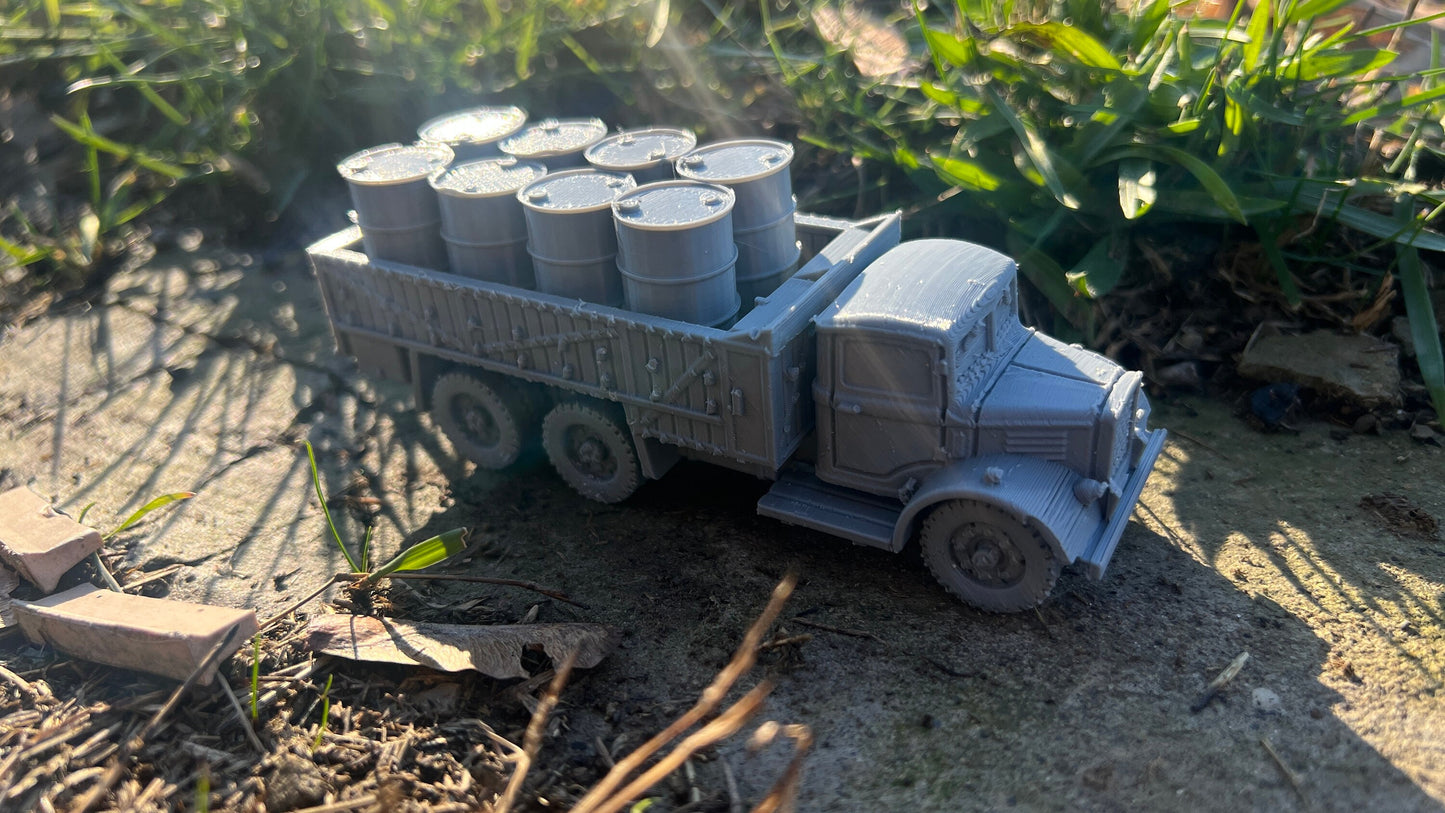 Truck load of barrels, Austin k6 truck , Modern warfare, Tabletop terrain, WW2, Modern tank,