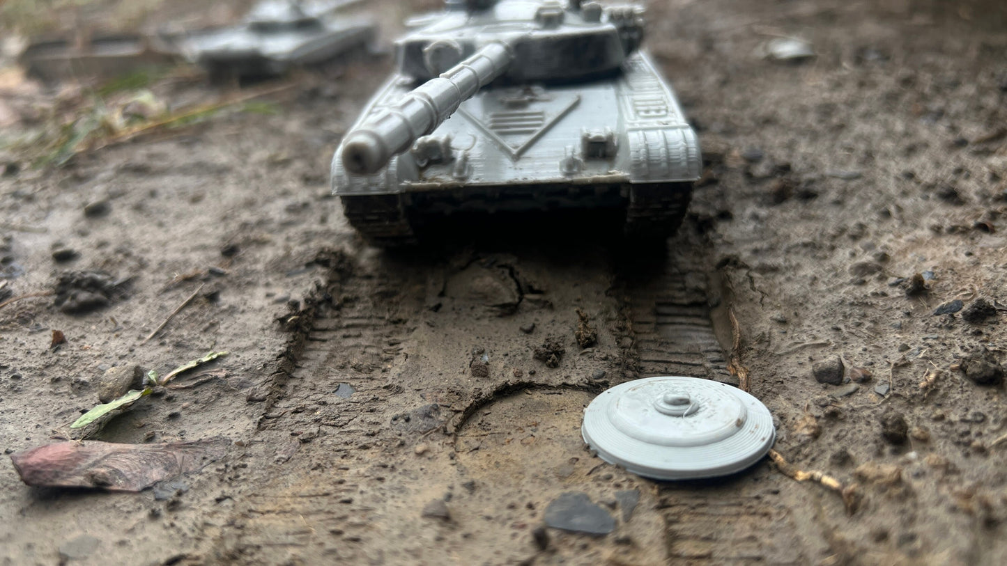 Large anti tank mine set of 9, Land mine, Tank obstacles , Modern warfare, Tabletop terrain, WW2, Modern tank, Modern transport,