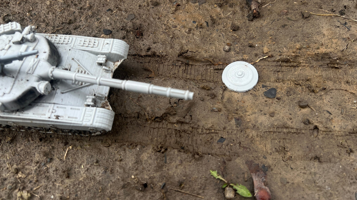 Large anti tank mine set of 9, Land mine, Tank obstacles , Modern warfare, Tabletop terrain, WW2, Modern tank, Modern transport,