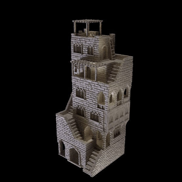 Tabletop Terrain, Mordheim, D&D, Pirate, Tower, Ruin, Ruined, houses, Tabletop, Fantasy Terrain, Town Set, Town and Market, Mordheim Set, Wargaming, Dungeons and Dragons, Lord of the rings, RPG Set, Village Set, Chaos, small town, Market, town