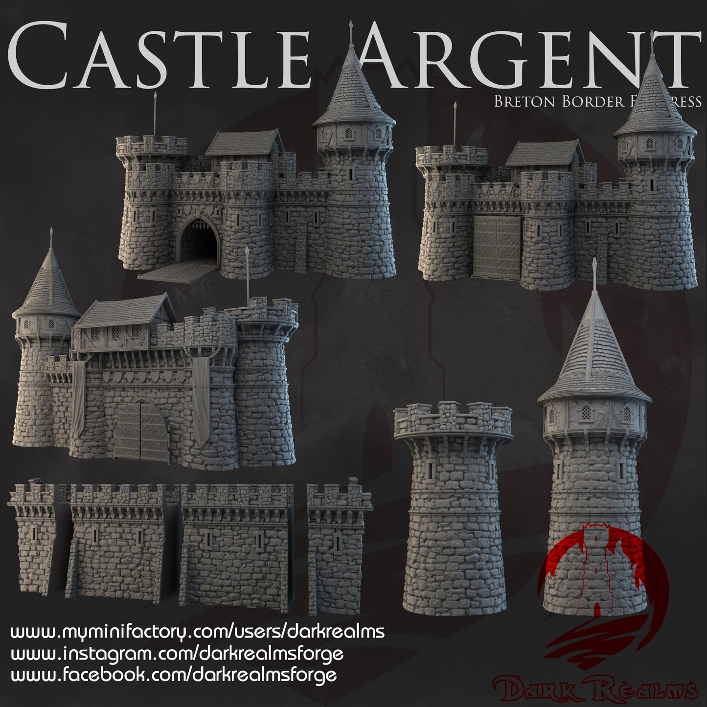 Tabletop Terrain, Mordheim, DnD, Wizard School, Tower, Wizard, Ruined, Train Set, Tabletop, Fantasy Terrain, Town Set, Town and Market, Mordheim Set, Wargaming, Dungeons and Dragons, RPG Set, Village Set, Dragon, Harry Potter, Market, College, castle
