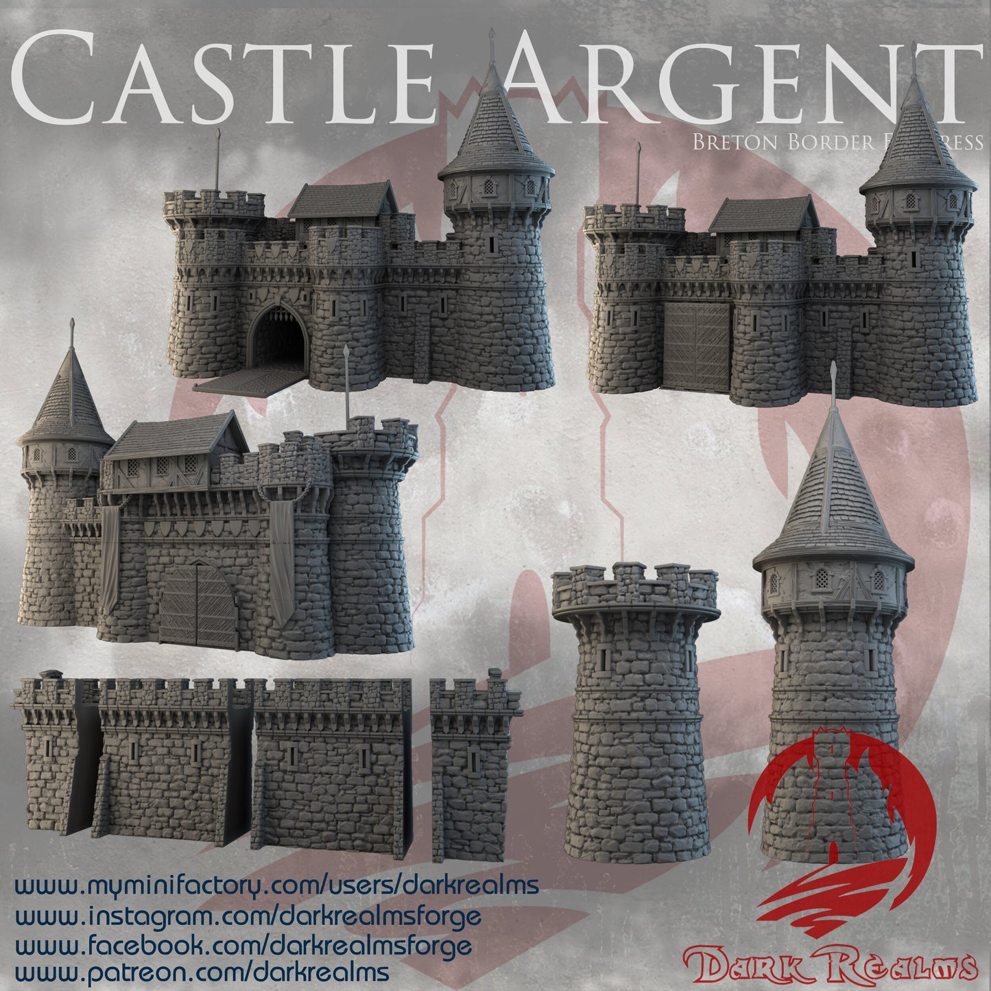 Tabletop Terrain, Mordheim, DnD, Wizard School, Tower, Wizard, Ruined, Train Set, Tabletop, Fantasy Terrain, Town Set, Town and Market, Mordheim Set, Wargaming, Dungeons and Dragons, RPG Set, Village Set, Dragon, Harry Potter, Market, College, castle