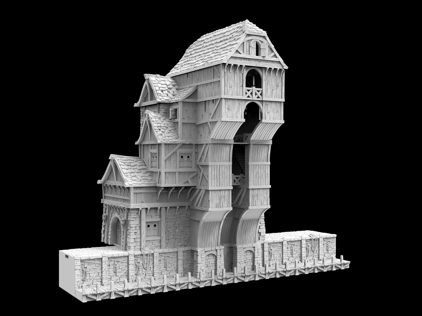 Warehouse, Loading dock, Load House, Port Royal ,dnd terrain, Dungeons and Dragons, Dungeon Master, Skirmish games, warhammer, star wars, birthday gift, miniatures, role playing games, Pirate Terrain, port royal, Ruler, mayor, city mayor, Port Royale