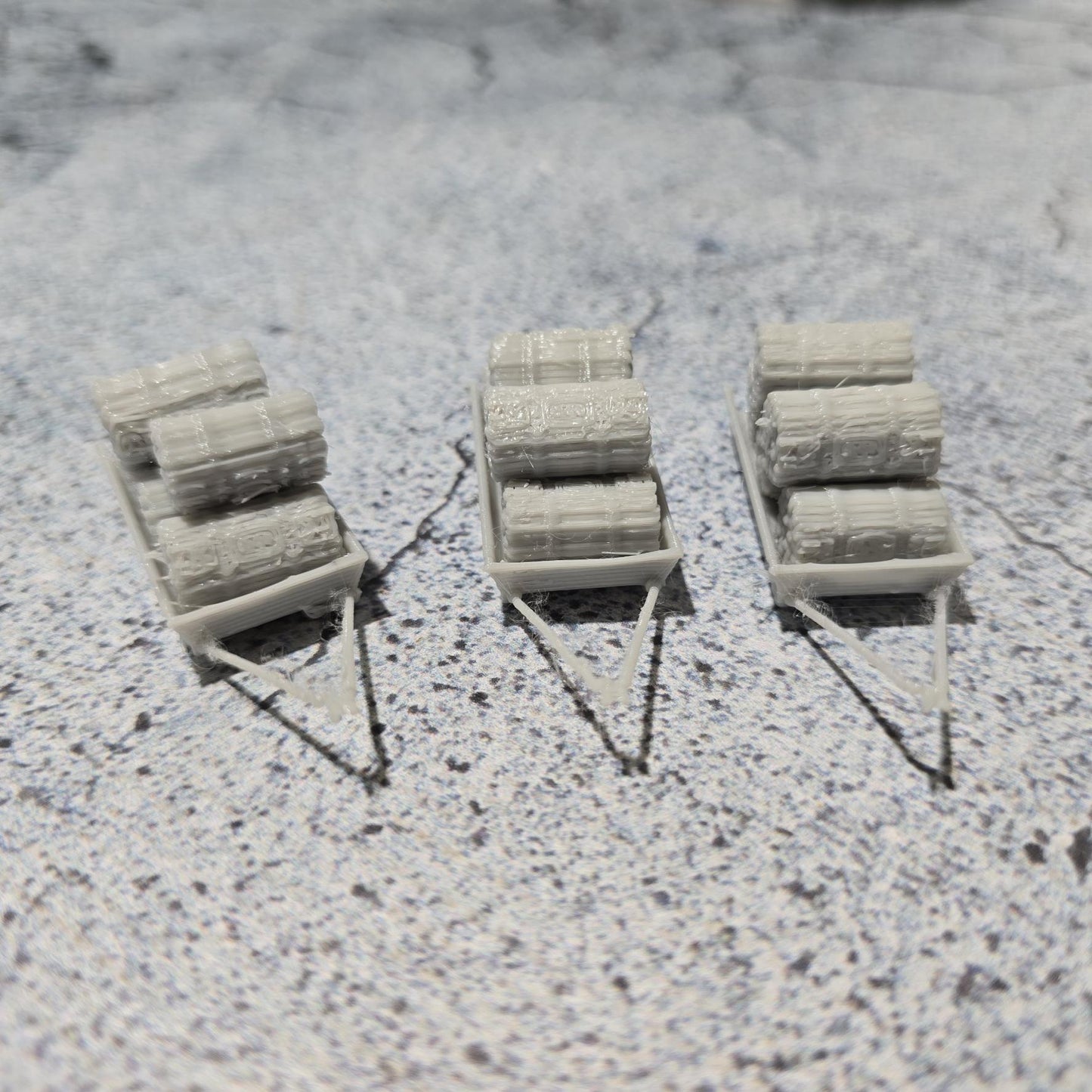 3 Sleds of 3 WW2 Fascine bundles