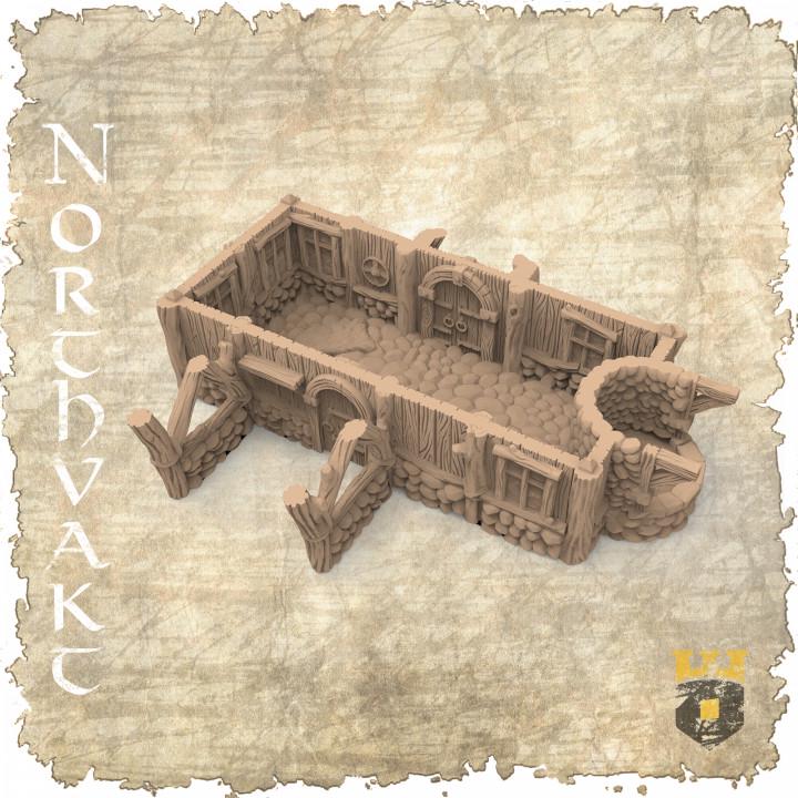 Explore Viking craftsmanship with the Blacksmith Shop by 3DLayeredScenery, perfect for enhancing your medieval tabletop world.