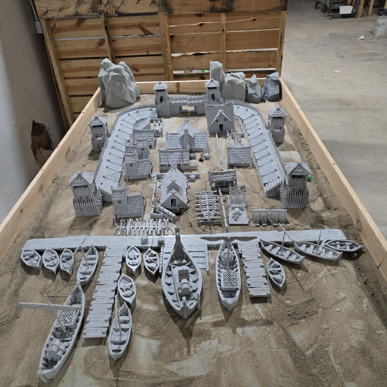 six towers adds an authentic touchThe assortment of buildings, including houses, a tavern, a storehouse, a shipbuilder's workshop, and farm buildings, offers a glimpse into various aspects of Viking life and activities.