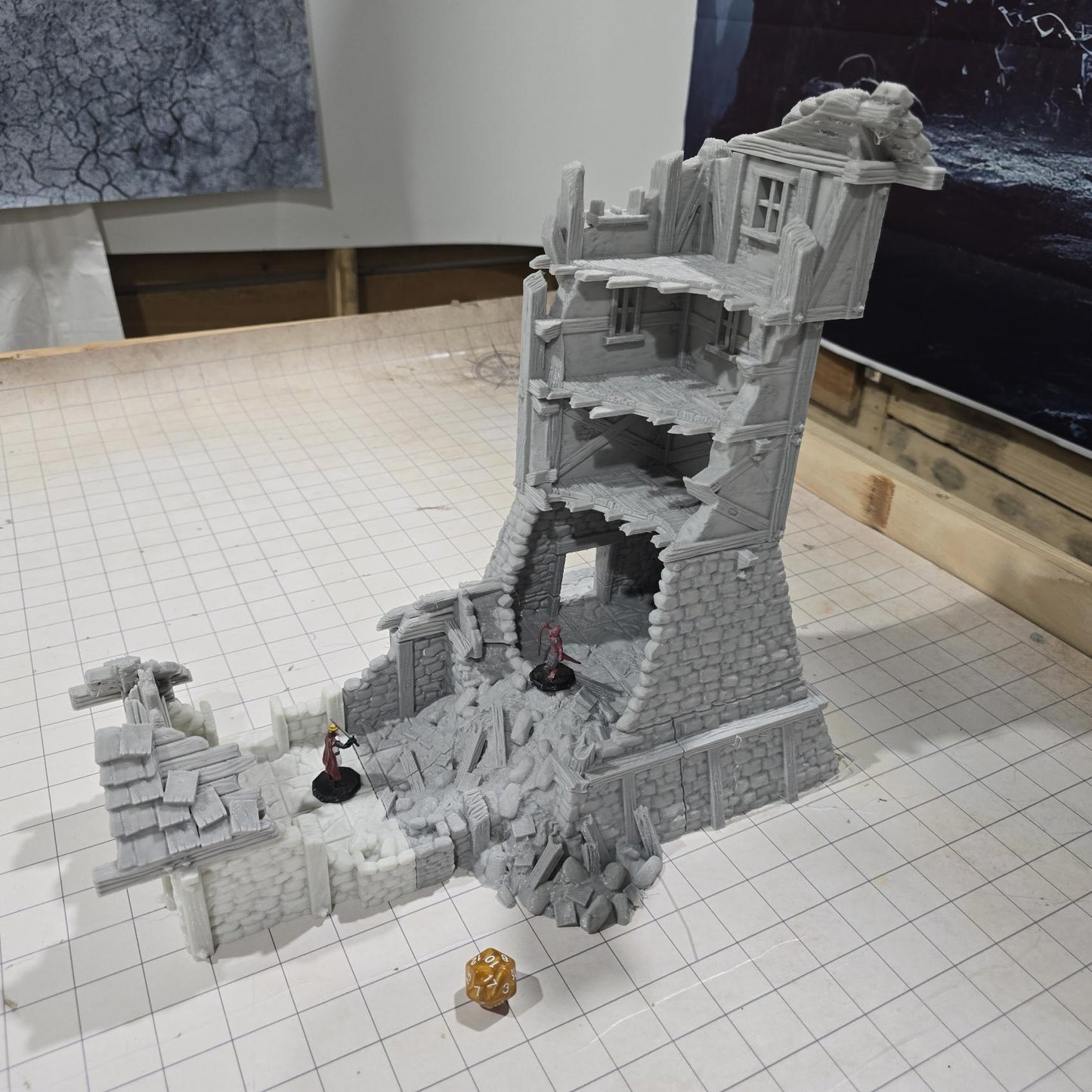 Barrenfall Tower Ruins, 28mm terrain, Dark realms, - Dungeons and Dragons, terrain