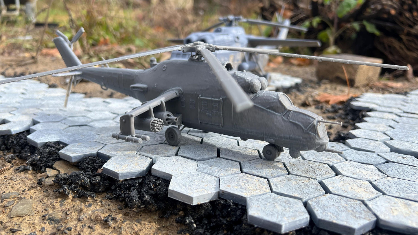 MIL MI-24V, MI-24V Hind, cold war Helicopter, cold war, Helicopter, Russian, Tabletop terrain, tabletop gaming, Tank,