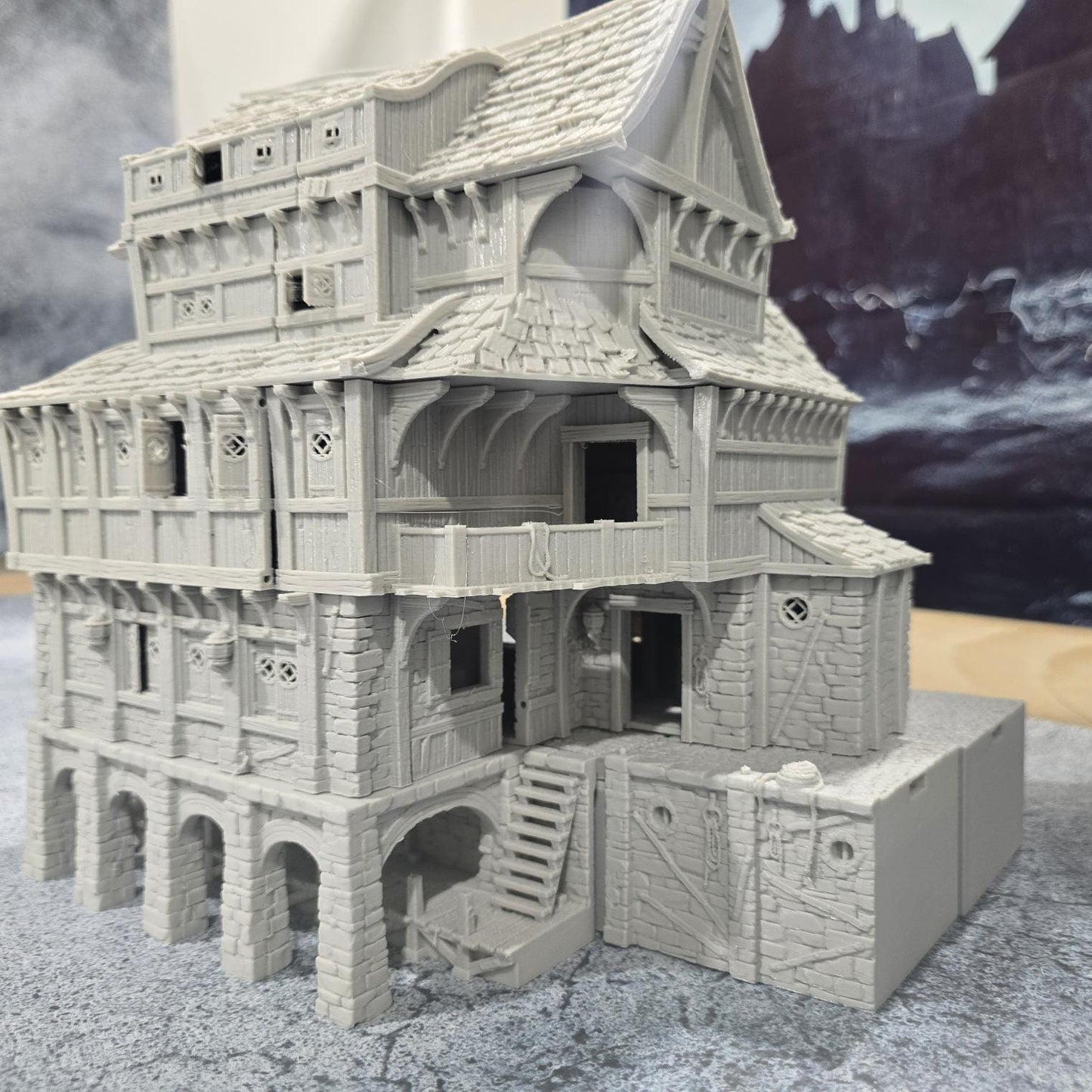 Ancrabourg Tavern, The Deepsea lantern Inn, Port Royal, Skirmish, D&D Terrain, Tabletop Terrain