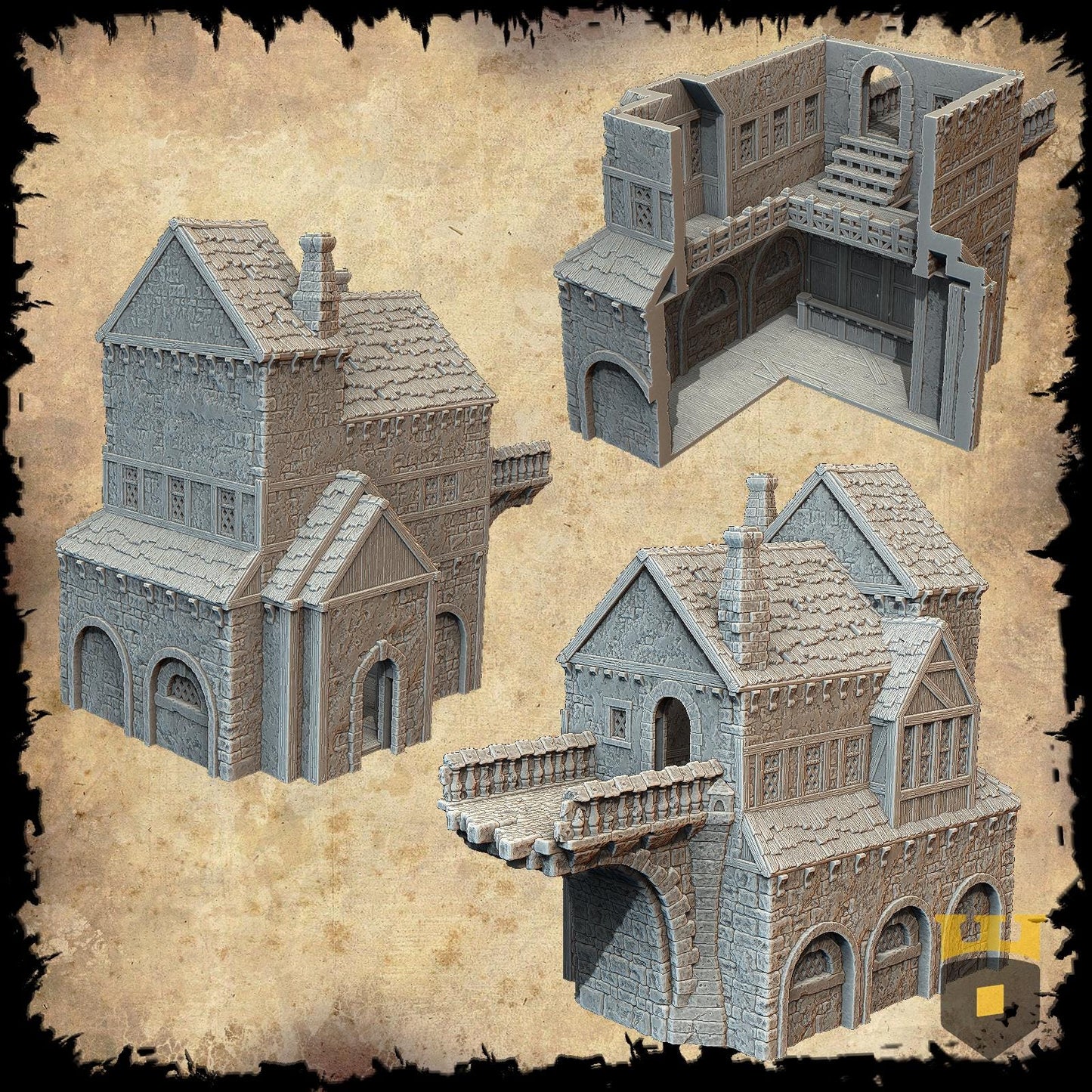 Medieval Courthouse: Renaissance Period Legal Hall for Historical RPGs and Wargaming Terrain