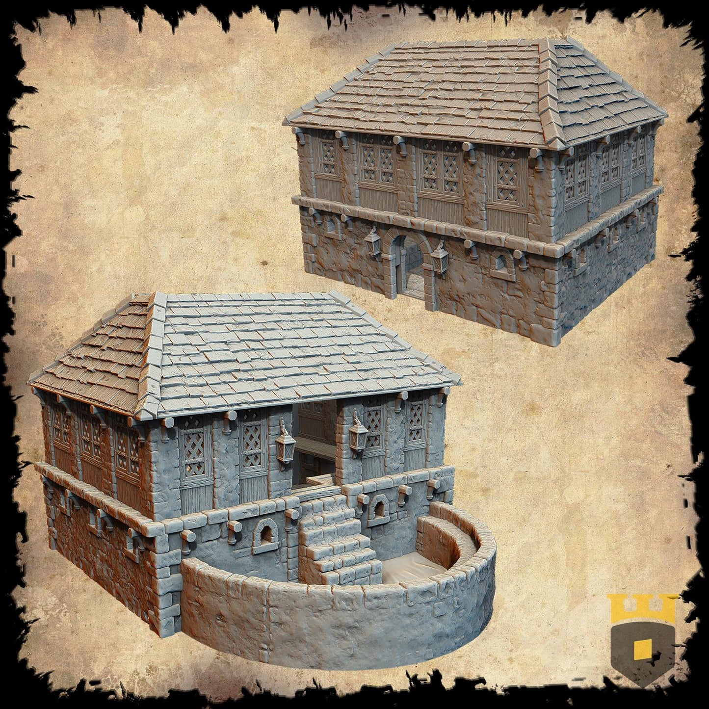 Ancient Bathhouse Model: Roman Period - Historical Bathhouse Diorama for RPGs and Model Scenery
