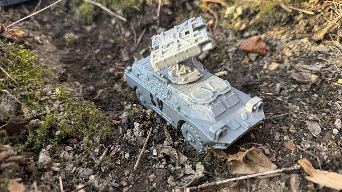 BRDM-2 SA-9 Gaskin, Truck, Soviet Era, Post War, cold war, tabletop gaming, tabletop terrain