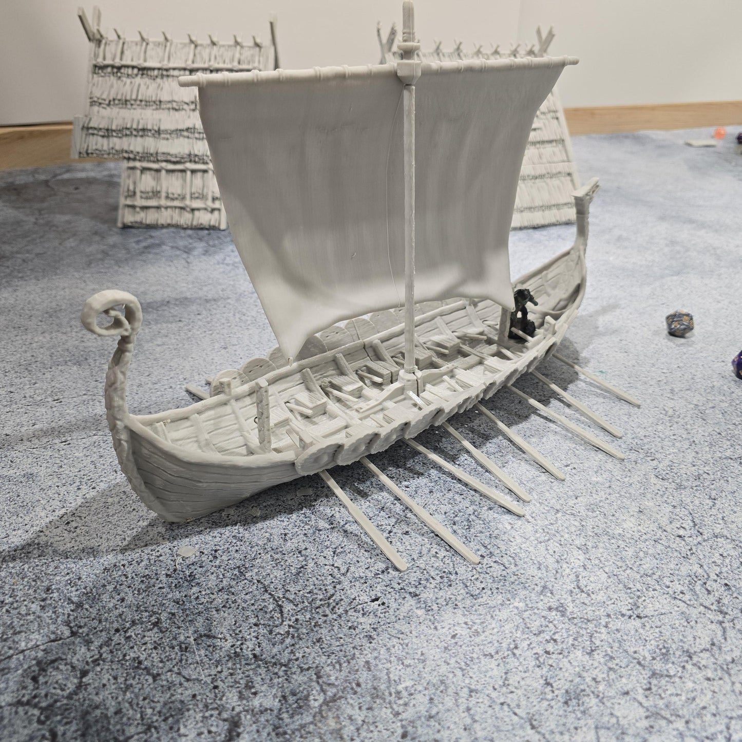 Covered Viking Long Ship, with shields