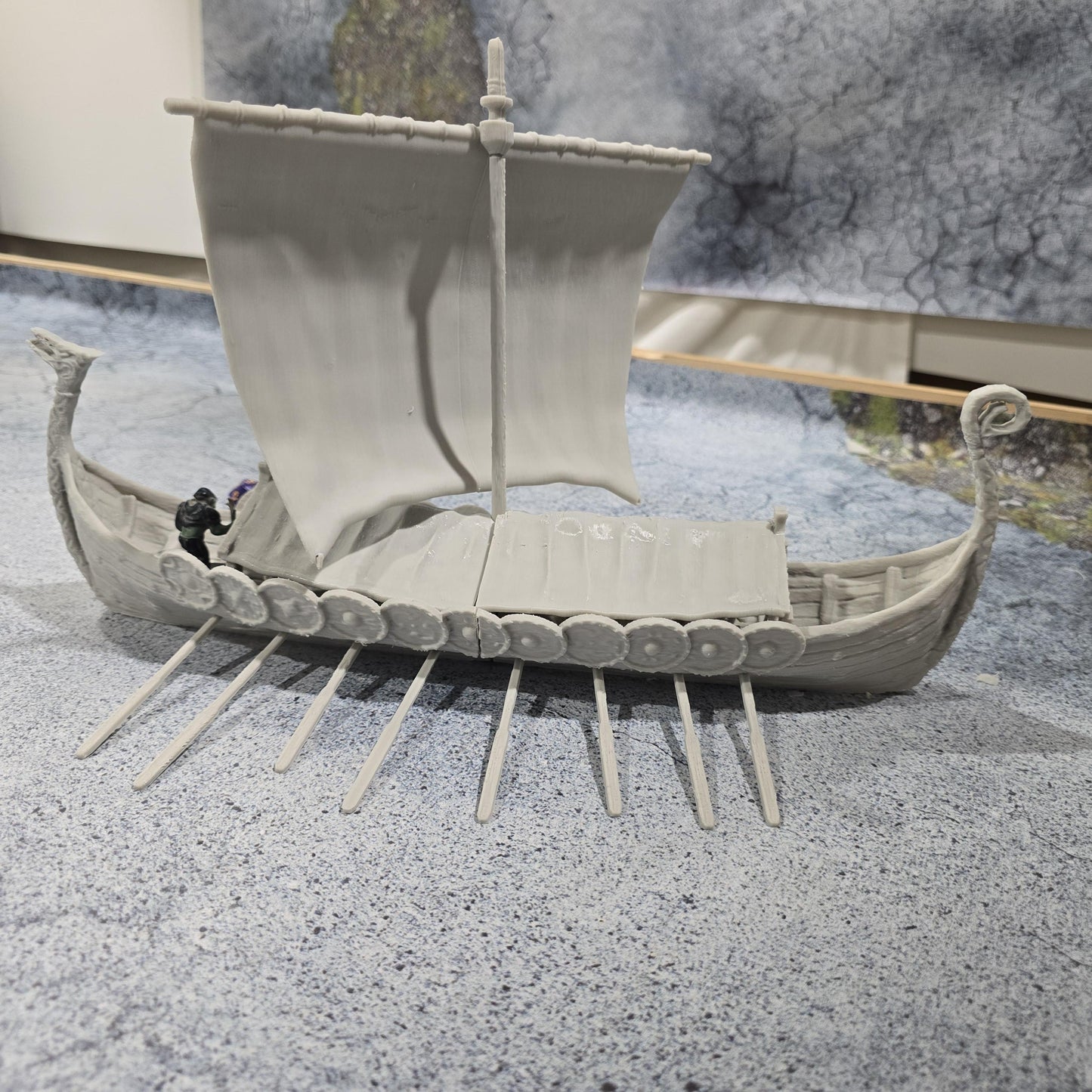 Covered Viking Long Ship, with shields