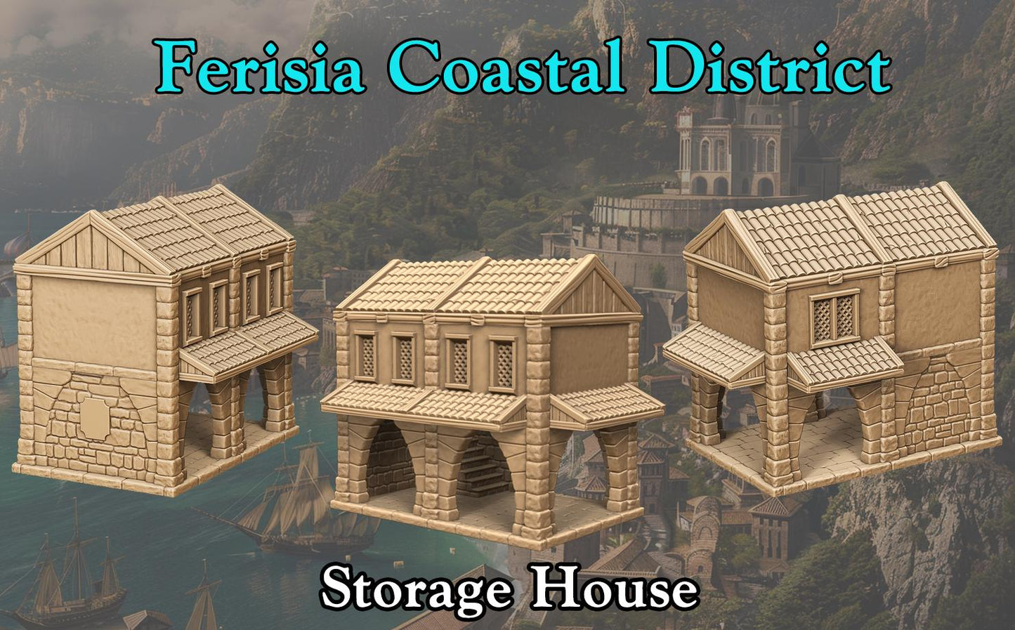 Ferisia Storage House: Essential Coastal Storage, 28mm Scale Model for Tabletop RPGs