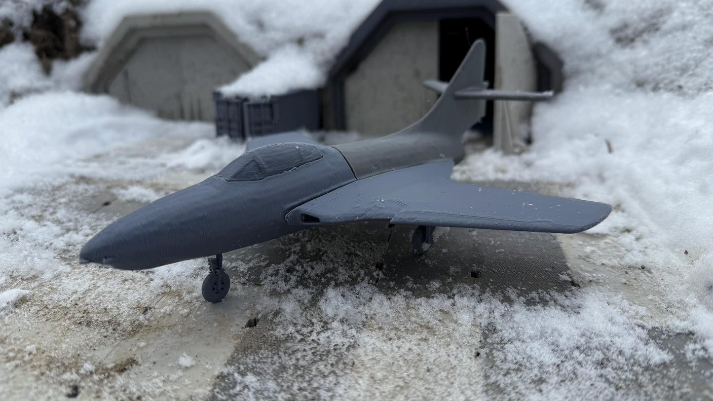 F9F Cougar, fighter-interceptor, North American Jet, Modern warfare, Tabletop terrain, Cold war,