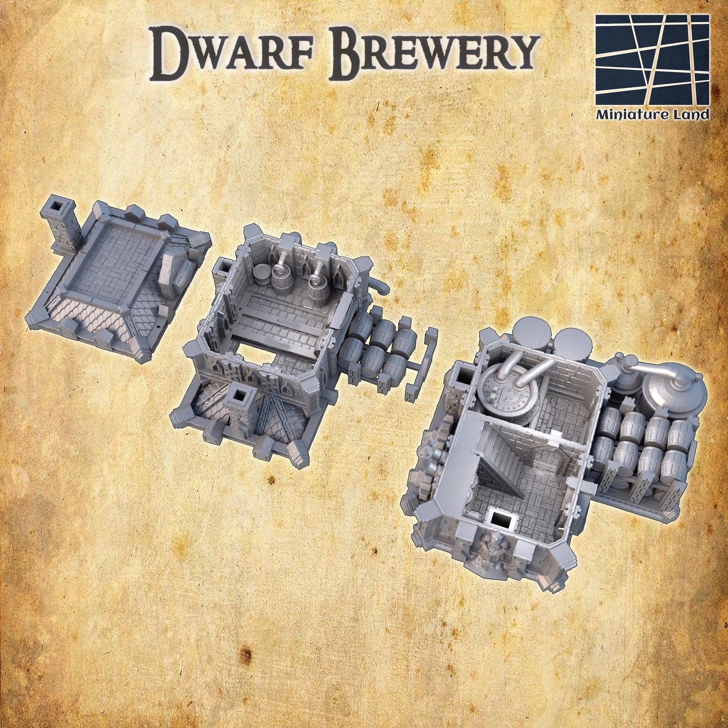 Dwarf Brewery: Medieval-Inspired Alehouse - 28mm Scale Tabletop Terrain for Fantasy RPGs
