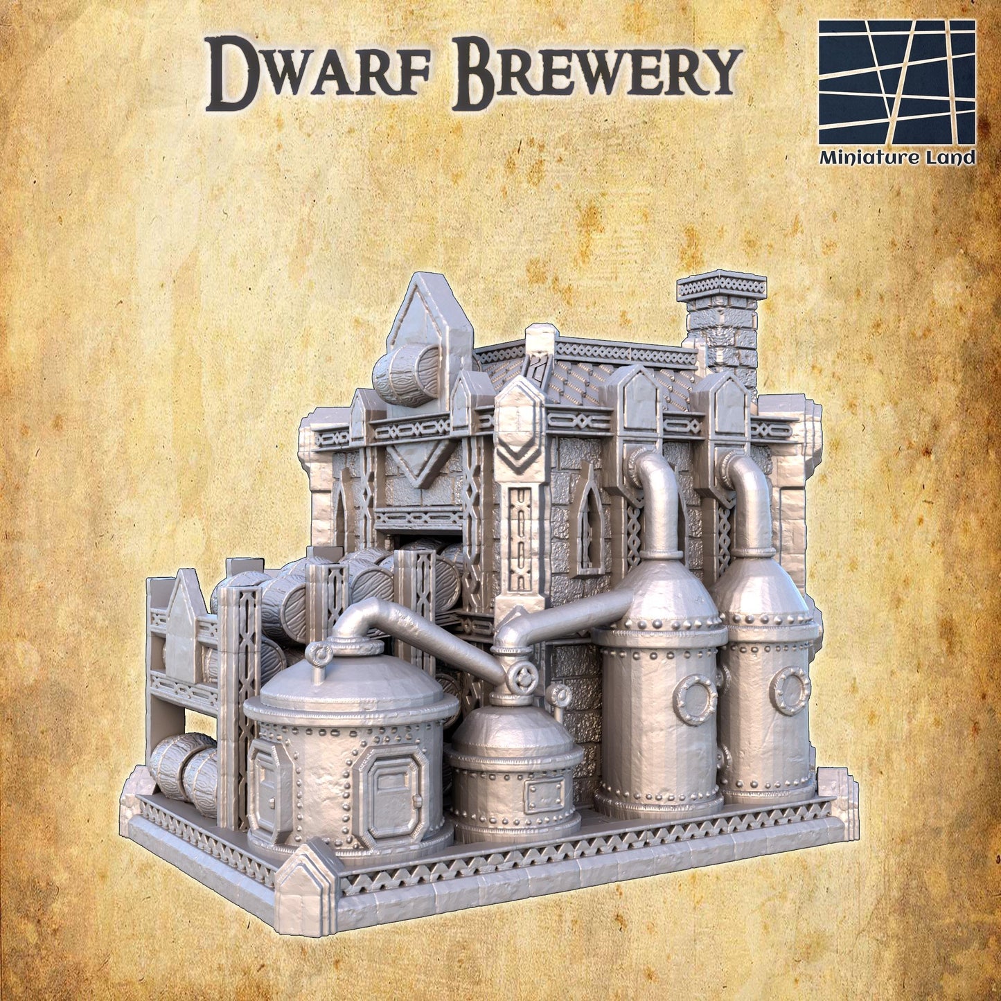 Dwarf Brewery: Medieval-Inspired Alehouse - 28mm Scale Tabletop Terrain for Fantasy RPGs