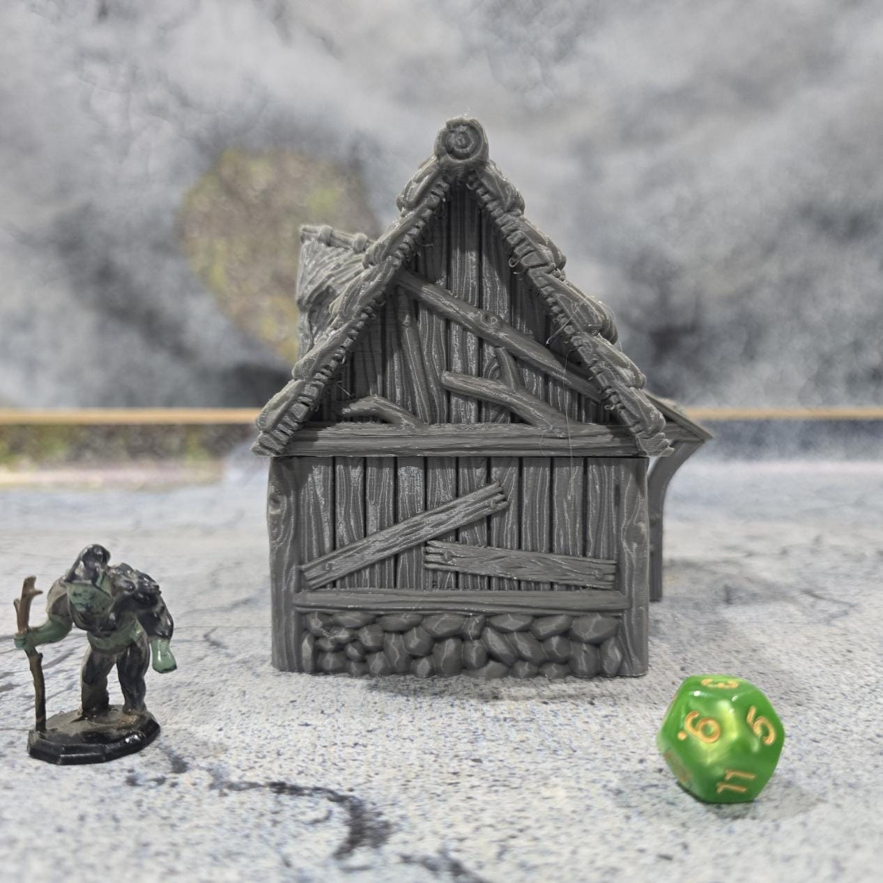 Exquisitely detailed Small Viking Common House model, showcasing early medieval architecture perfect for tabletop role-playing and wargames.