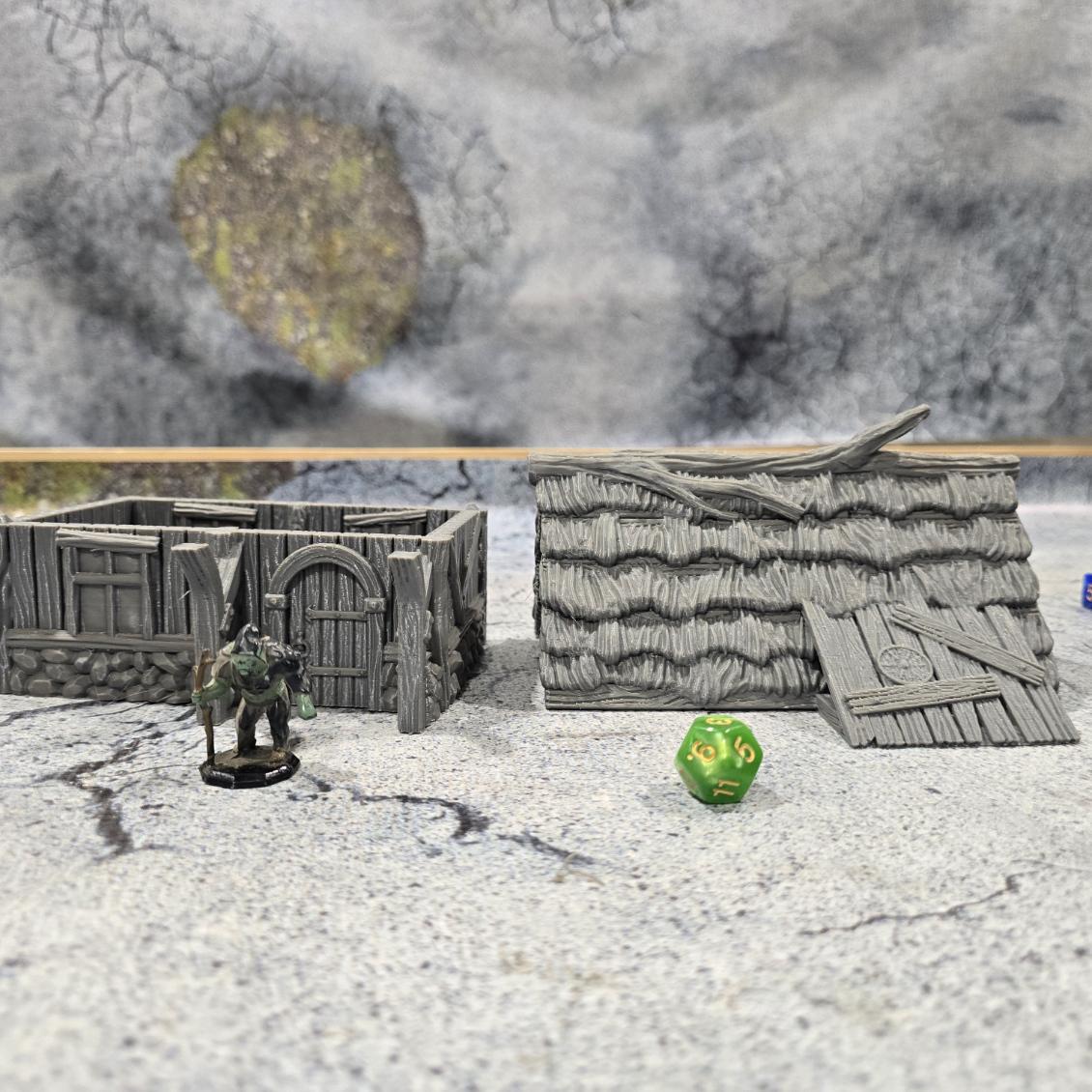 Exquisitely detailed Small Viking Common House model, showcasing early medieval architecture perfect for tabletop role-playing and wargames.