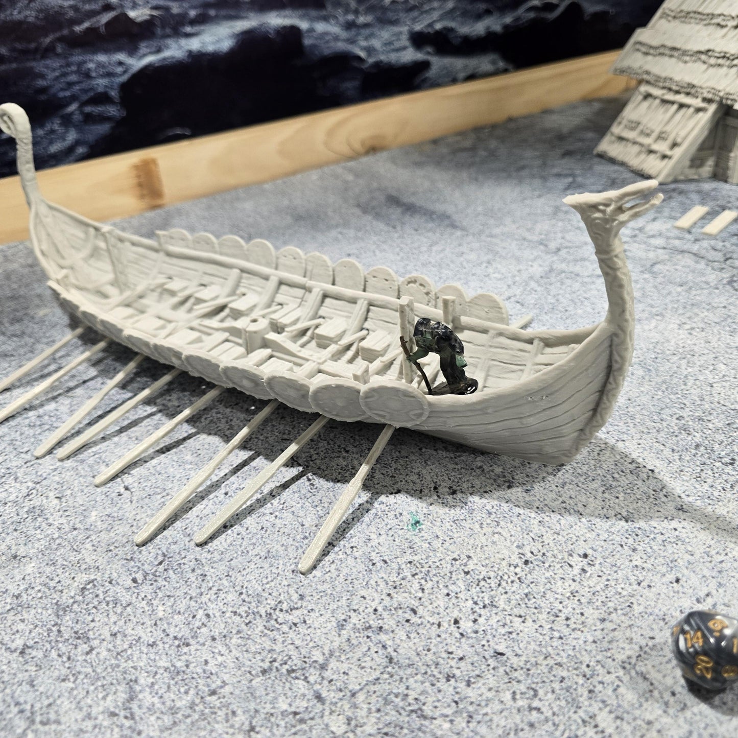 Covered Viking Long Ship, with shields
