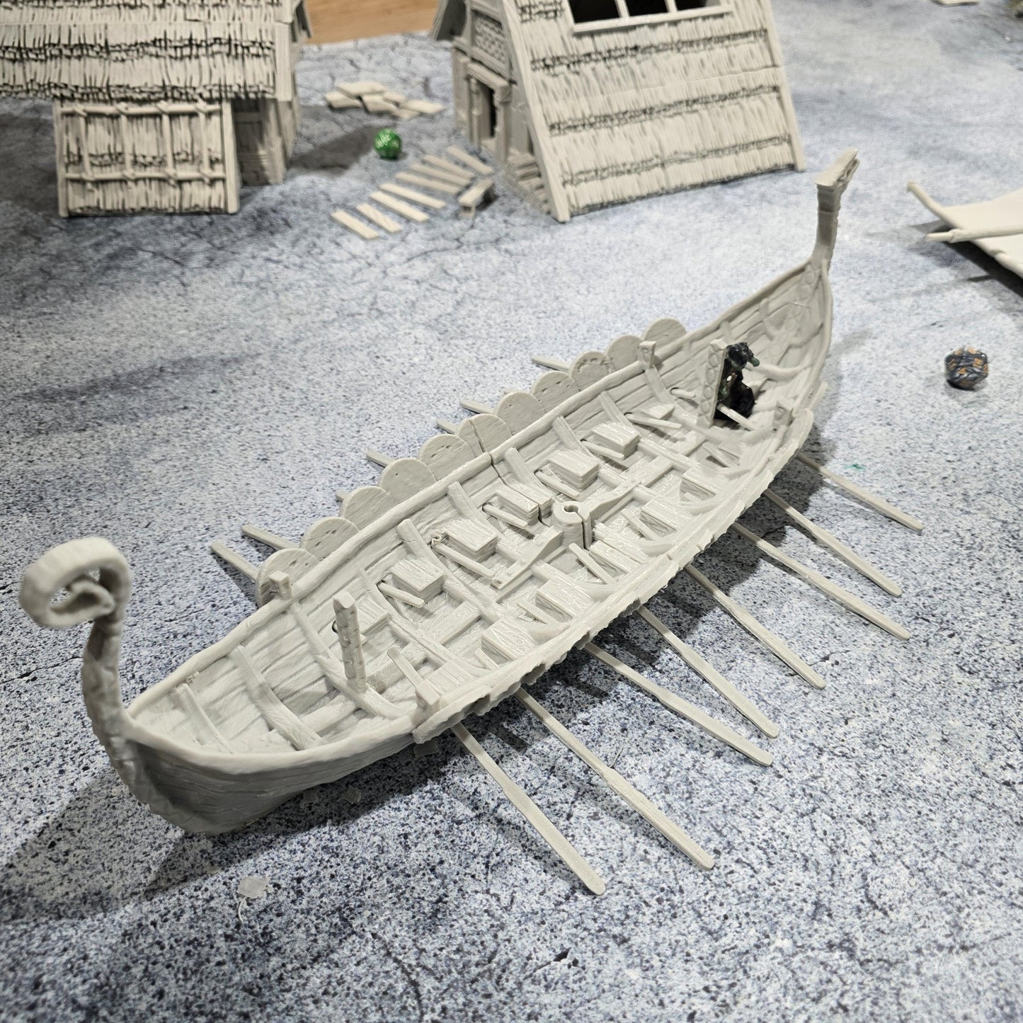 Covered Viking Long Ship, with shields
