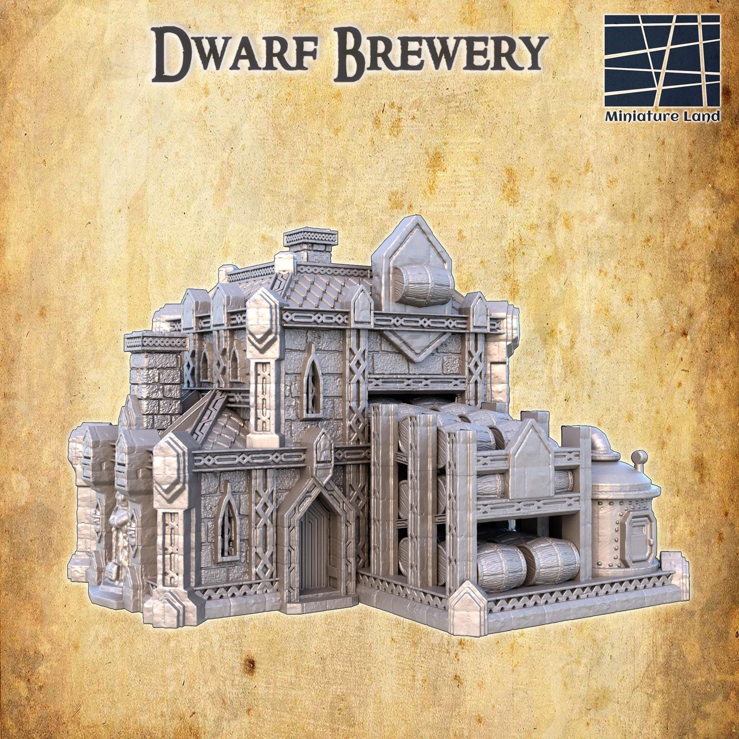 Dwarf Brewery: Medieval-Inspired Alehouse - 28mm Scale Tabletop Terrain for Fantasy RPGs