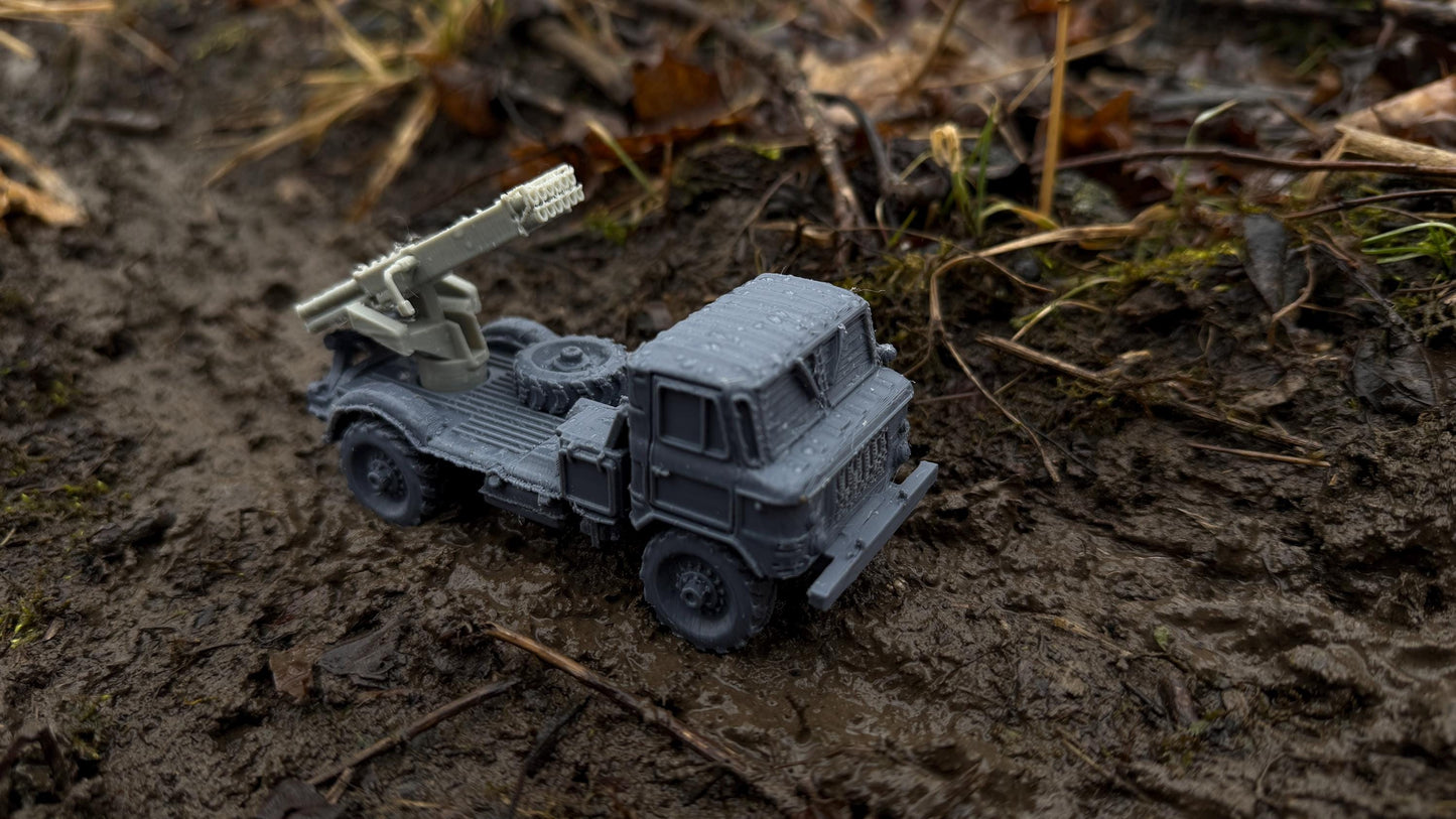GAZ 66 BM21 grad, BM-21, M1976, truck, soviet Era, Russian, Post War, cold war, tabletop gaming, tabletop terrain