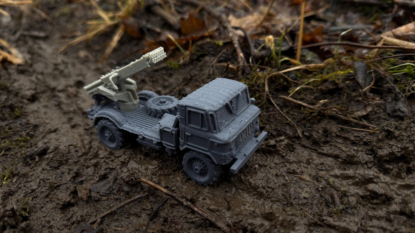 GAZ 66 BM21 grad, BM-21, M1976, truck, soviet Era, Russian, Post War, cold war, tabletop gaming, tabletop terrain